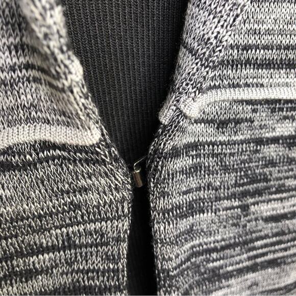 Misook black gray textured striped open hook front knit jacket size Small - Picture 5 of 13